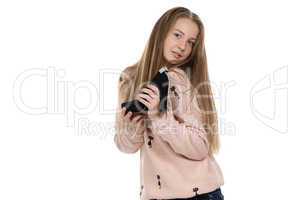 Image of teenage girl with the shoe