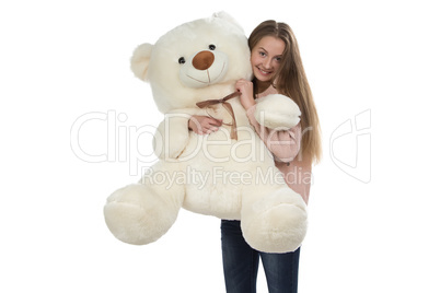 Photo of teenage girl with teddy bear