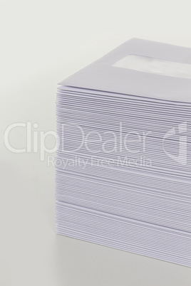 Stack of Envelopes on White