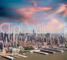 Manhattan skyline from high vantage point