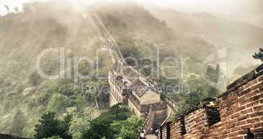 Great Wall of China in Wet Season