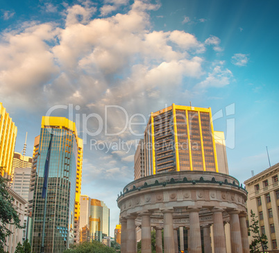 Brisbane skyline at dusk, Australia