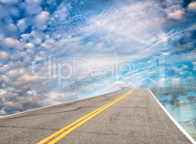 Road towards sky. Success concept