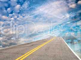 Road towards sky. Success concept