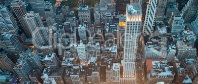 Top-Down view of skyscrapers