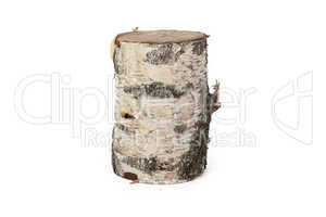 Isolated image of birch stump