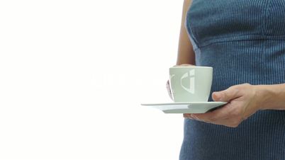 Woman Dress Coffee With Copyspace