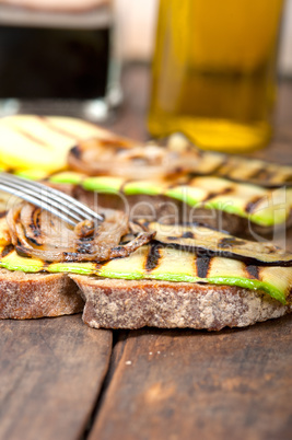 grilled vegetables on bread