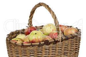 Image of wicker basket wih apples