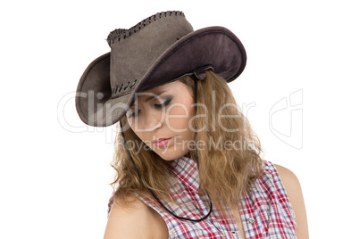 Photo of sad cowgirl