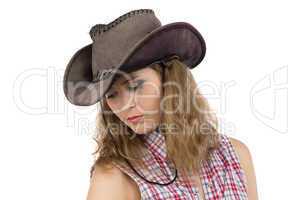 Photo of sad cowgirl