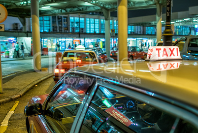 HONG KONG - APRIL 12: Taxis on the street on April 12, 2014 in H