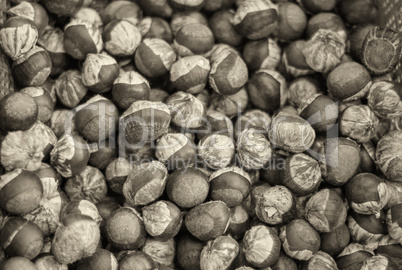 Chestnuts on a market stand