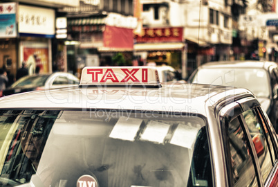 HONG KONG - APRIL 12: Taxis on the street on April 12, 2014 in H