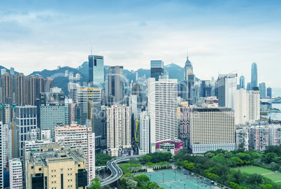 HONG KONG - MAY 5, 2014: Skyline of Hong Kong on a spring day. T