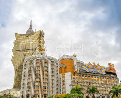 MACAU - MAY 10, 2014: Wonderful modern structure of city casinos