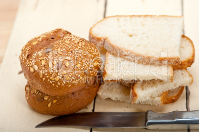 organic bread over rustic table