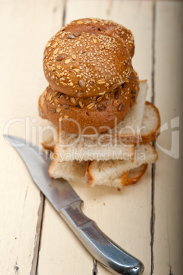 organic bread over rustic table