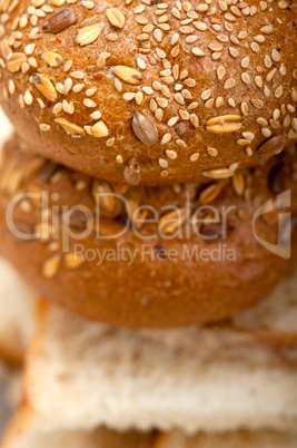 organic bread over rustic table