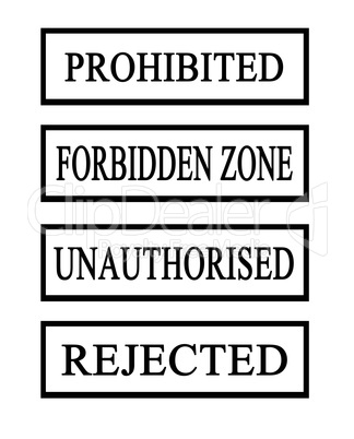 four prohibited stamps