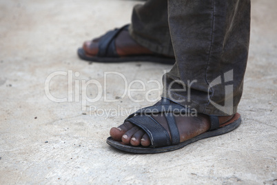 Feet of an African man