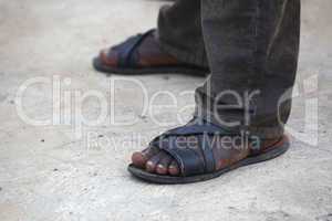 Feet of an African man
