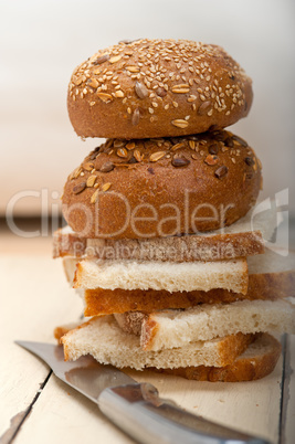 organic bread over rustic table