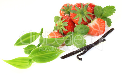 Vanille mit Erdbeeren