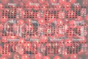 calendar for 2015 year in English