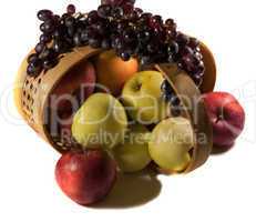 apples and grapes. Isolated