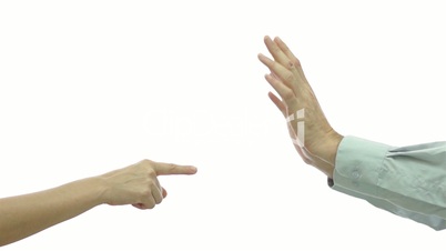 Couple Finger Pointing Denying