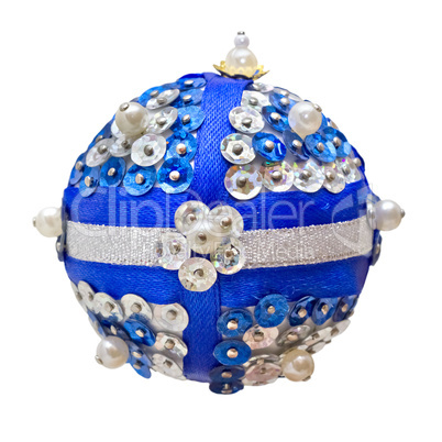 homemade blue Christmas ball