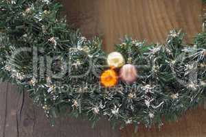 Advent wreath on wooden table
