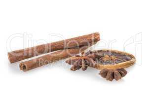 Cinnamon sticks on White