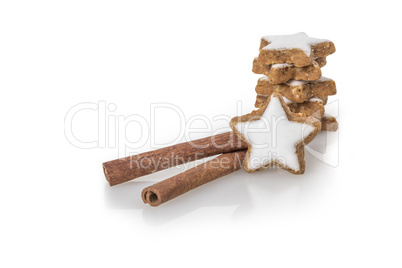 Cinnamon sticks with biscuit