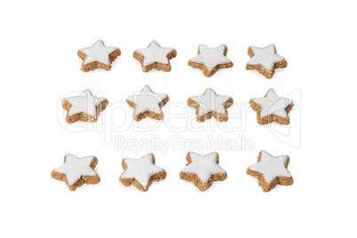 Star shaped cinnamon biscuits