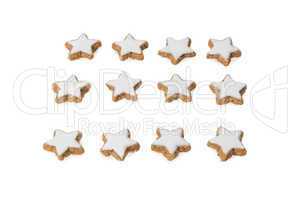 Star shaped cinnamon biscuits