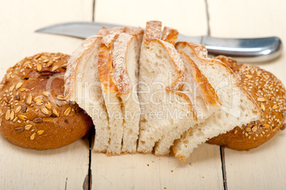 organic bread over rustic table