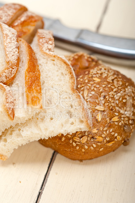 organic bread over rustic table