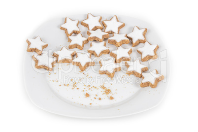 Star shaped cinnamon biscuits