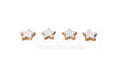 Star shaped cinnamon biscuits