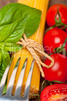 Italian spaghetti pasta tomato and basil