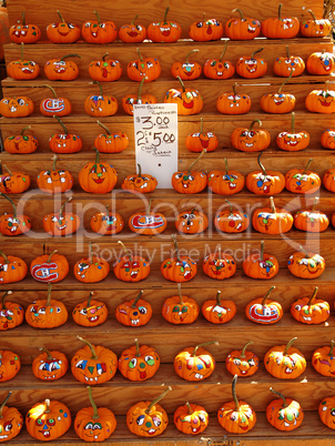 Selection of painted pumpkins.