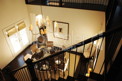 Staircase to dining room.