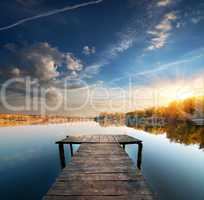 Pier on a calm river