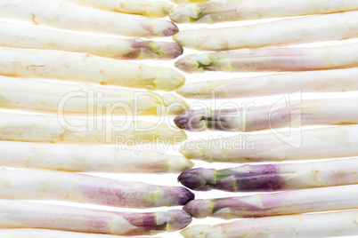 Wall Made of White Asparagus Spears.