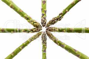 Eight Asparagus Spears Define the Center
