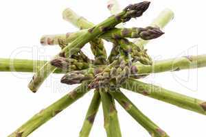 Spiral-Shaped Stack of Green Asparagus Spears