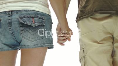 Couple Holding Hands Isolated
