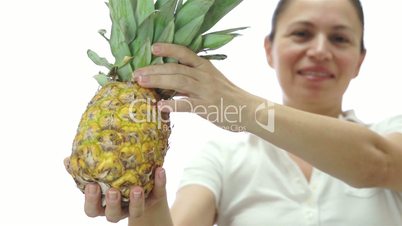 Female Offering Tropical Pineapple